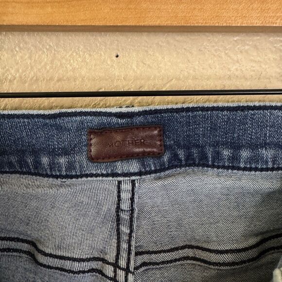 MOTHER Hustler Patch Pocket Ankle Fray Jeans 29 Wash Out for The Evening Denim - Picture 6 of 16